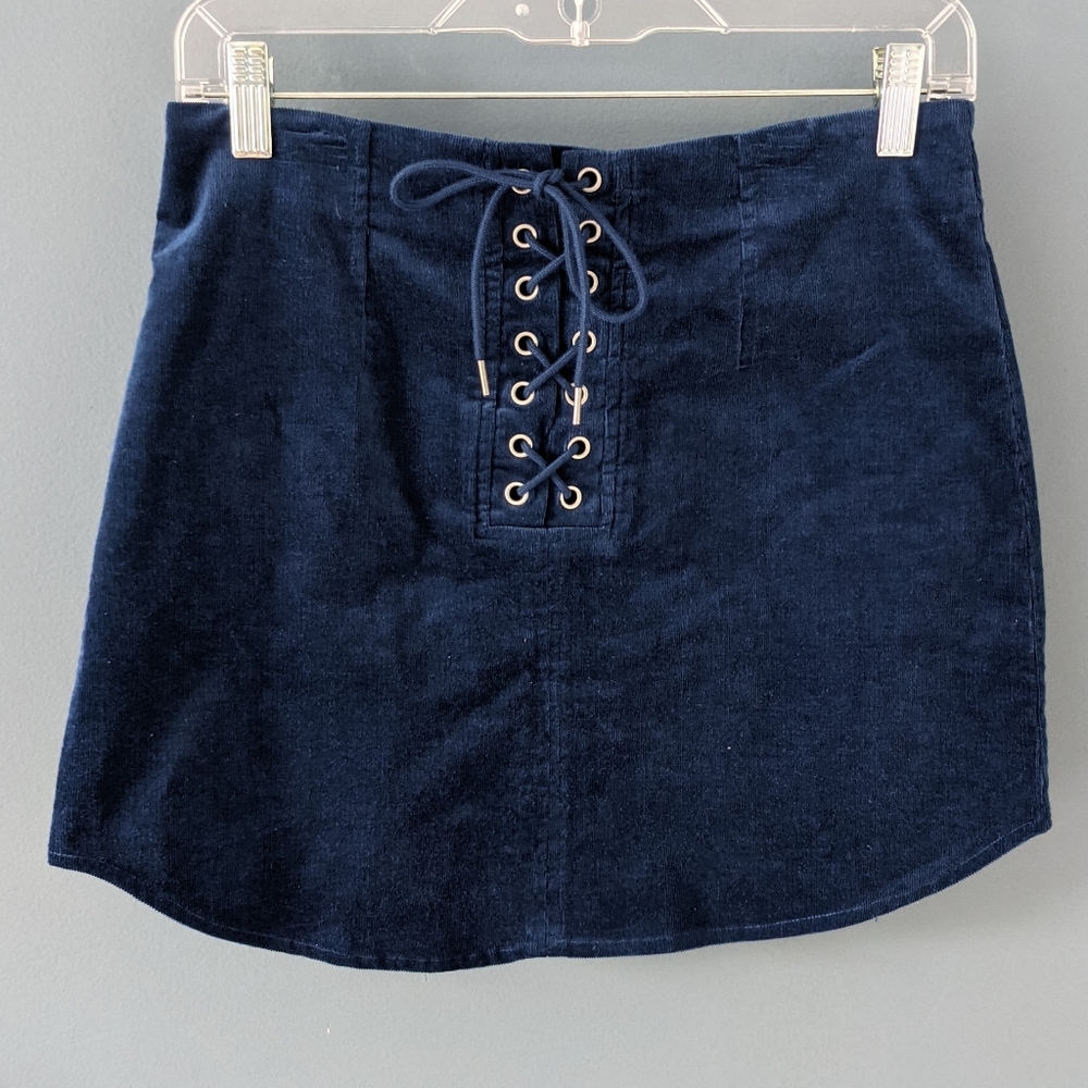 Forever 21 Navy Corduroy Mini Skirt
